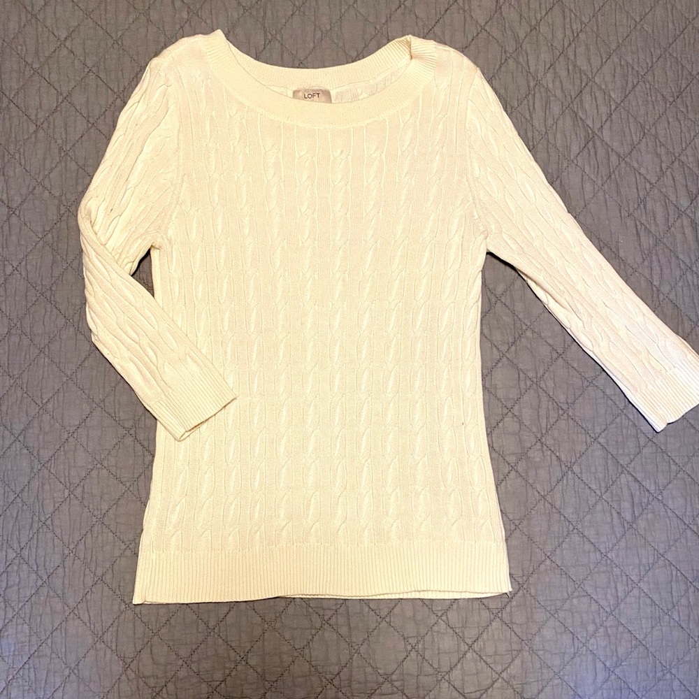 ❤️ LOFT sweater cardigan. Color: cream. Size XL